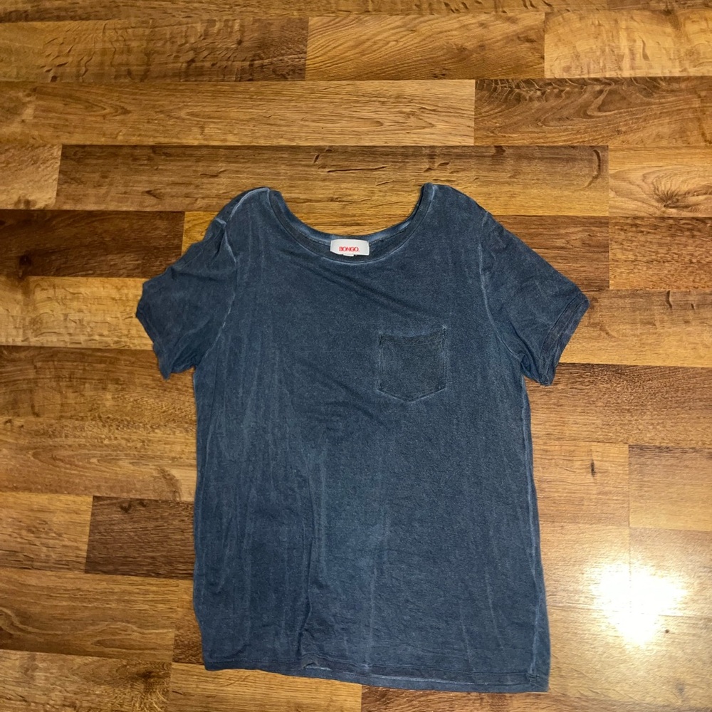 T.J.Maxx Denim Blue Short Sleeve Tee